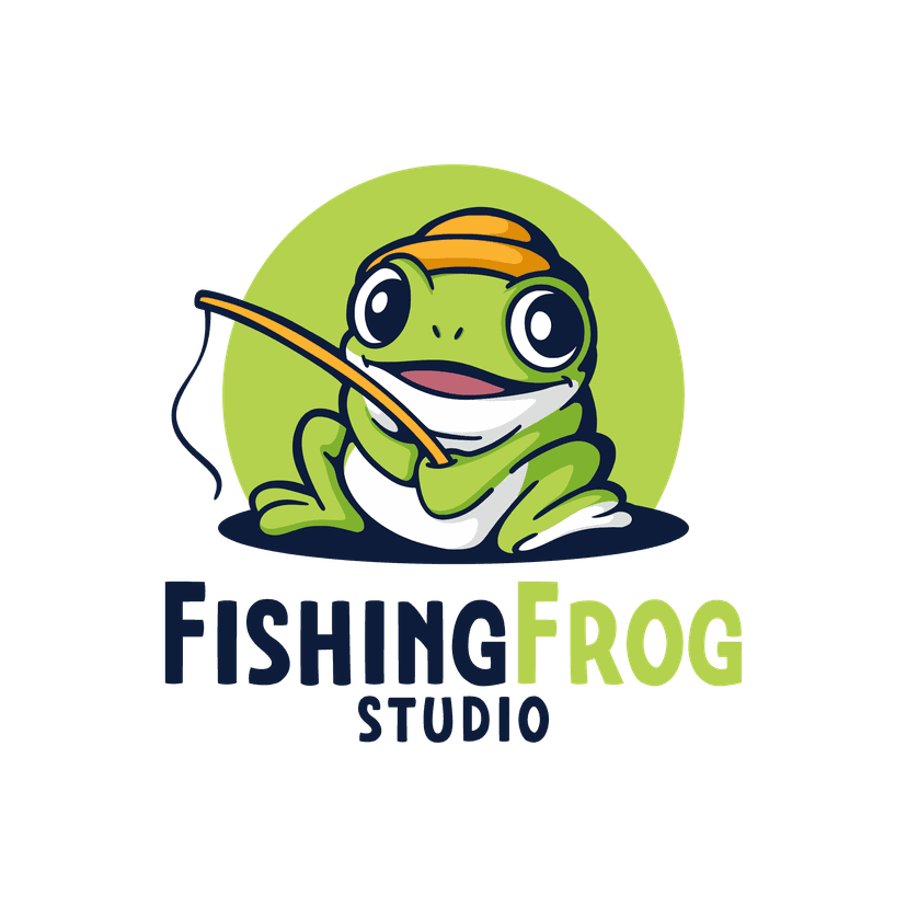 The full logo for Fishing Frog Studio from Hoorn